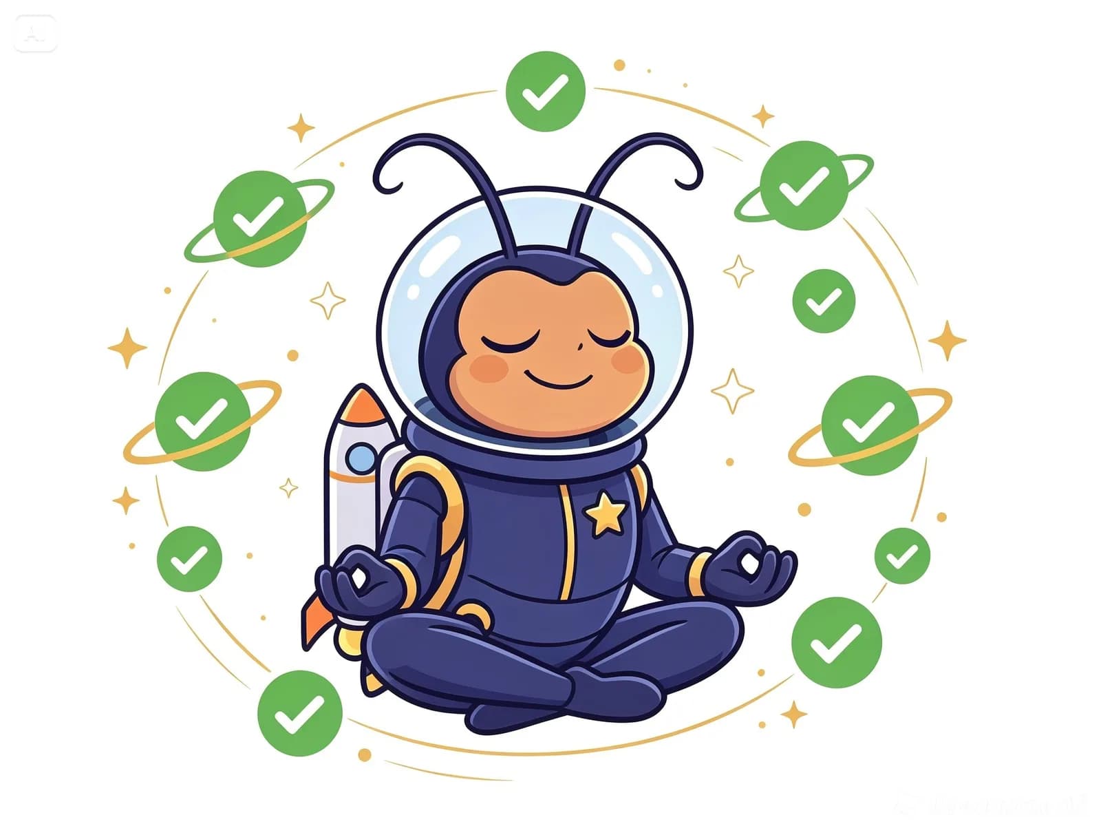 Maskot autoaja santai, konten posting otomatis ke semua platform
