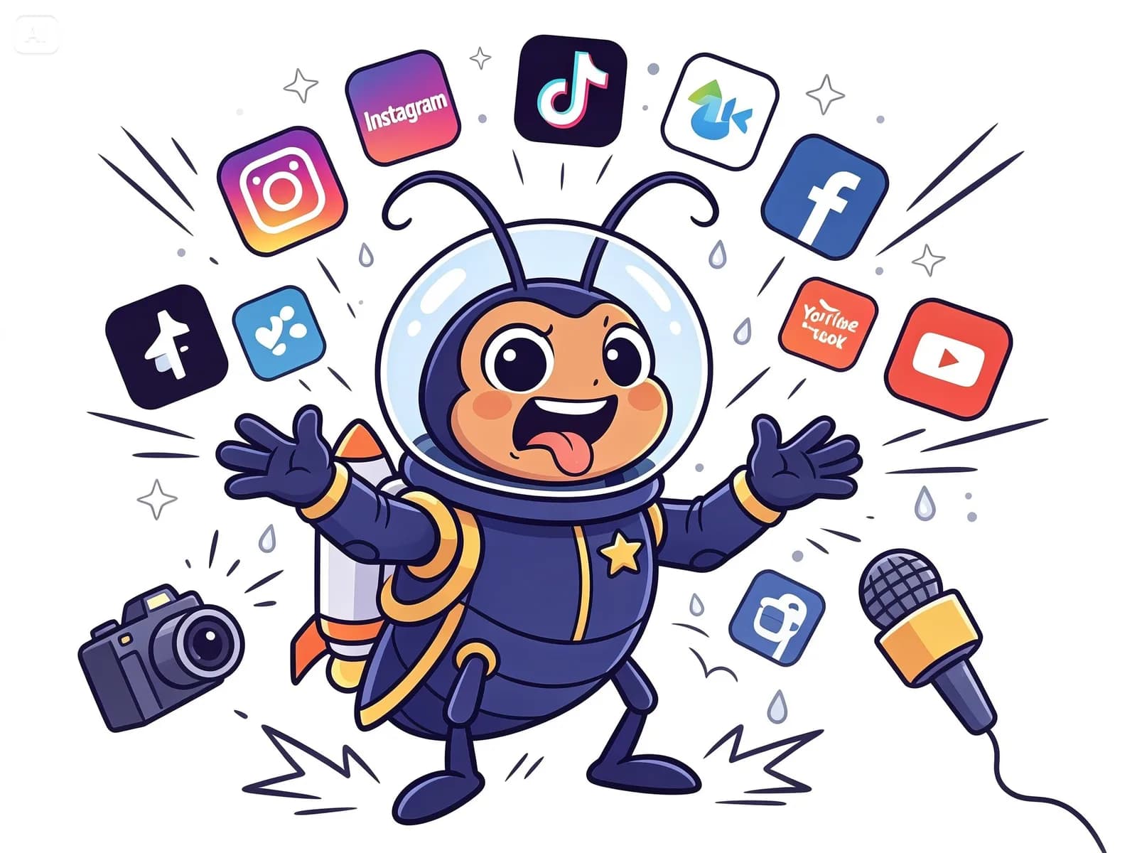 Maskot autoaja kelabakan urus semua platform sosmed